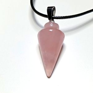 Quartz RoseCrystal Pendulum Pendant